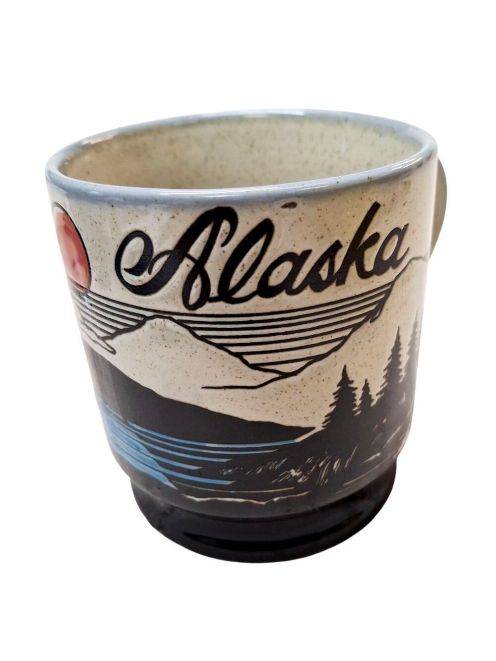 Alaska Mountain Landscape vintage 1983 A.C.E. Alaska  Souvenir Mug speckled ston